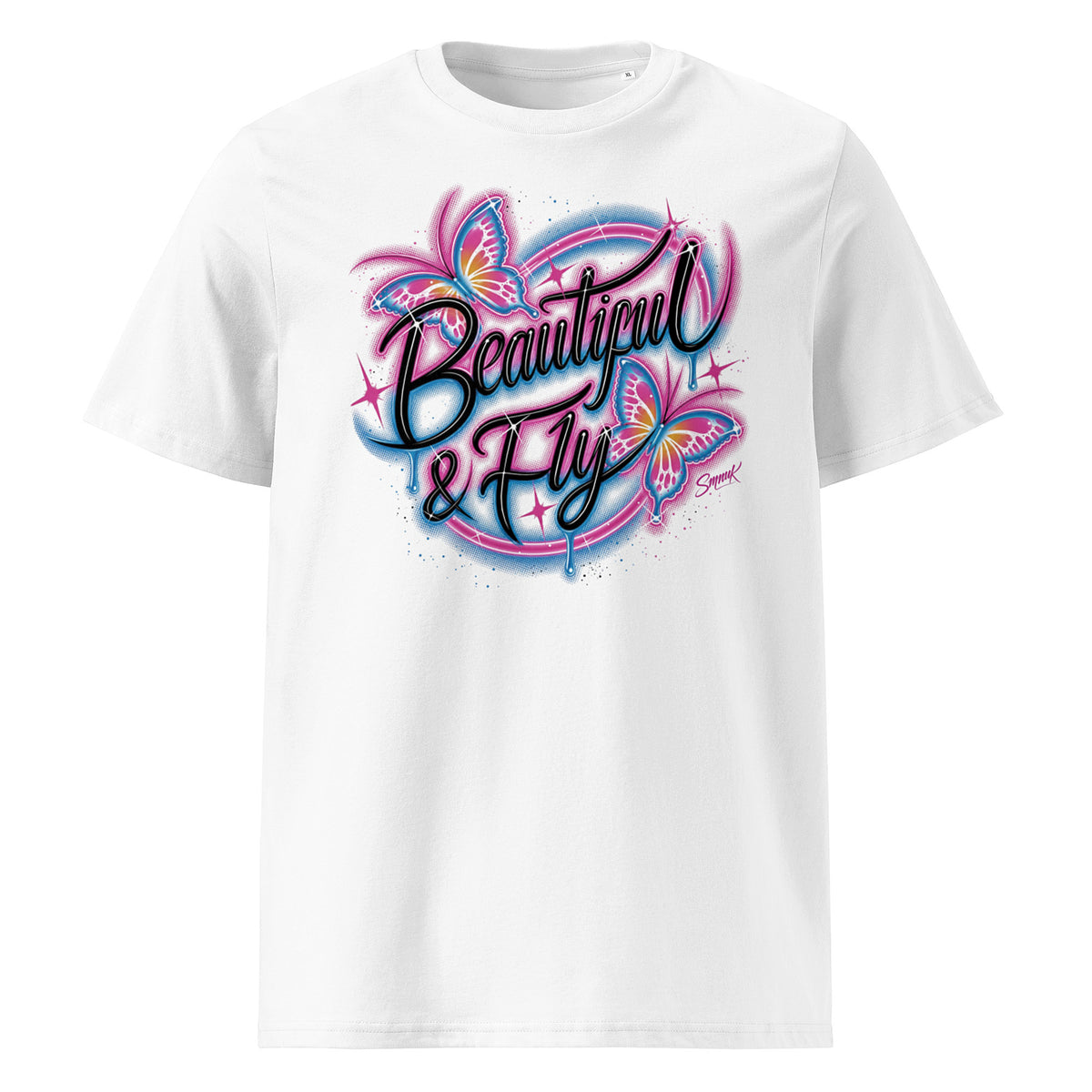 'Beautiful & Fly' Graphic T-Shirt – Airbrushed Style Unisex Organic Cotton Tee