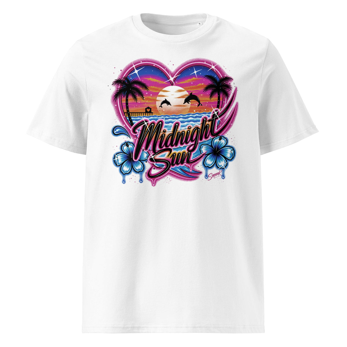 'Midnight Sun' Graphic T-Shirt – Airbrushed Style Unisex Organic Cotton Tee