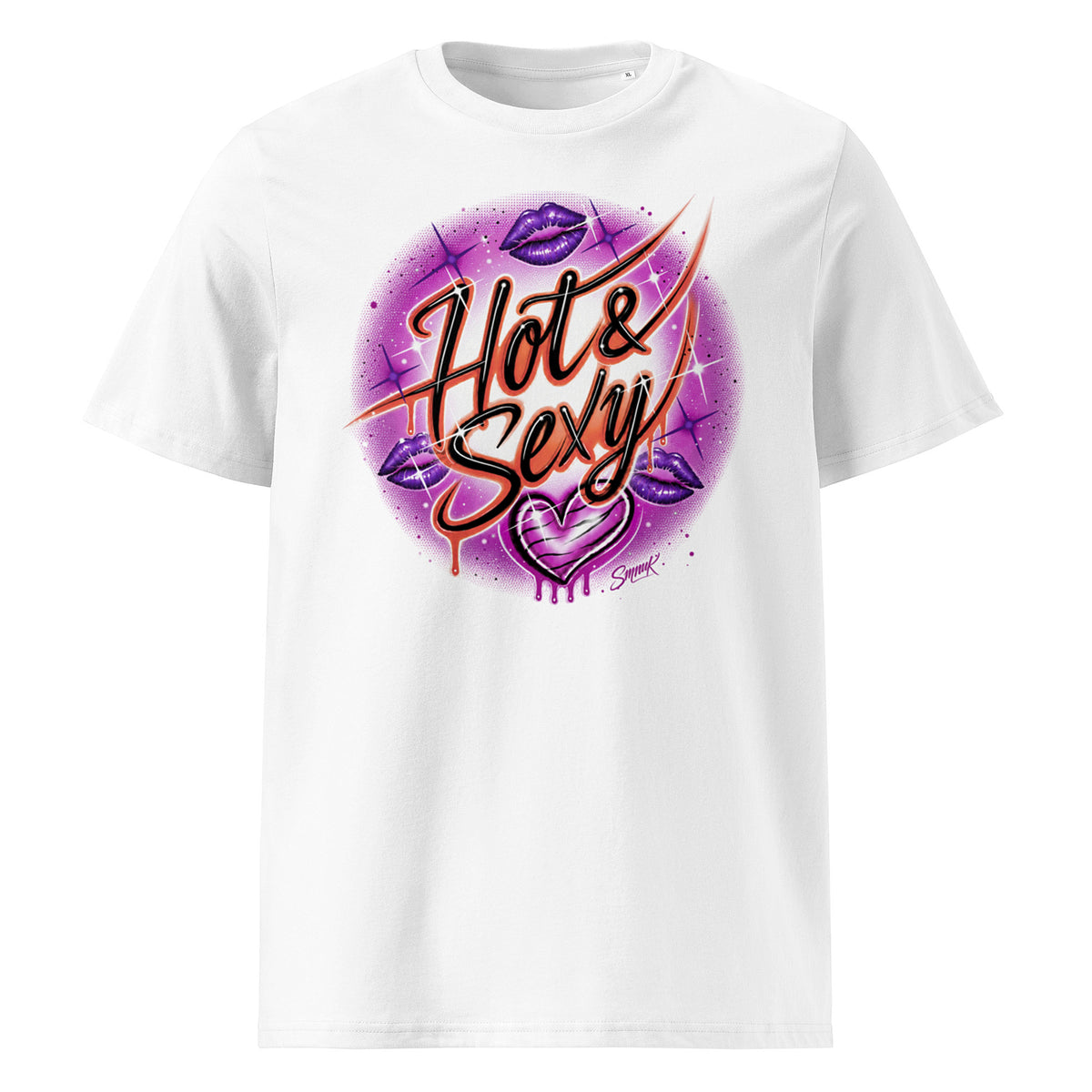 'Hot & Sexy' Graphic T-Shirt – Airbrushed Style Unisex Organic Cotton Tee