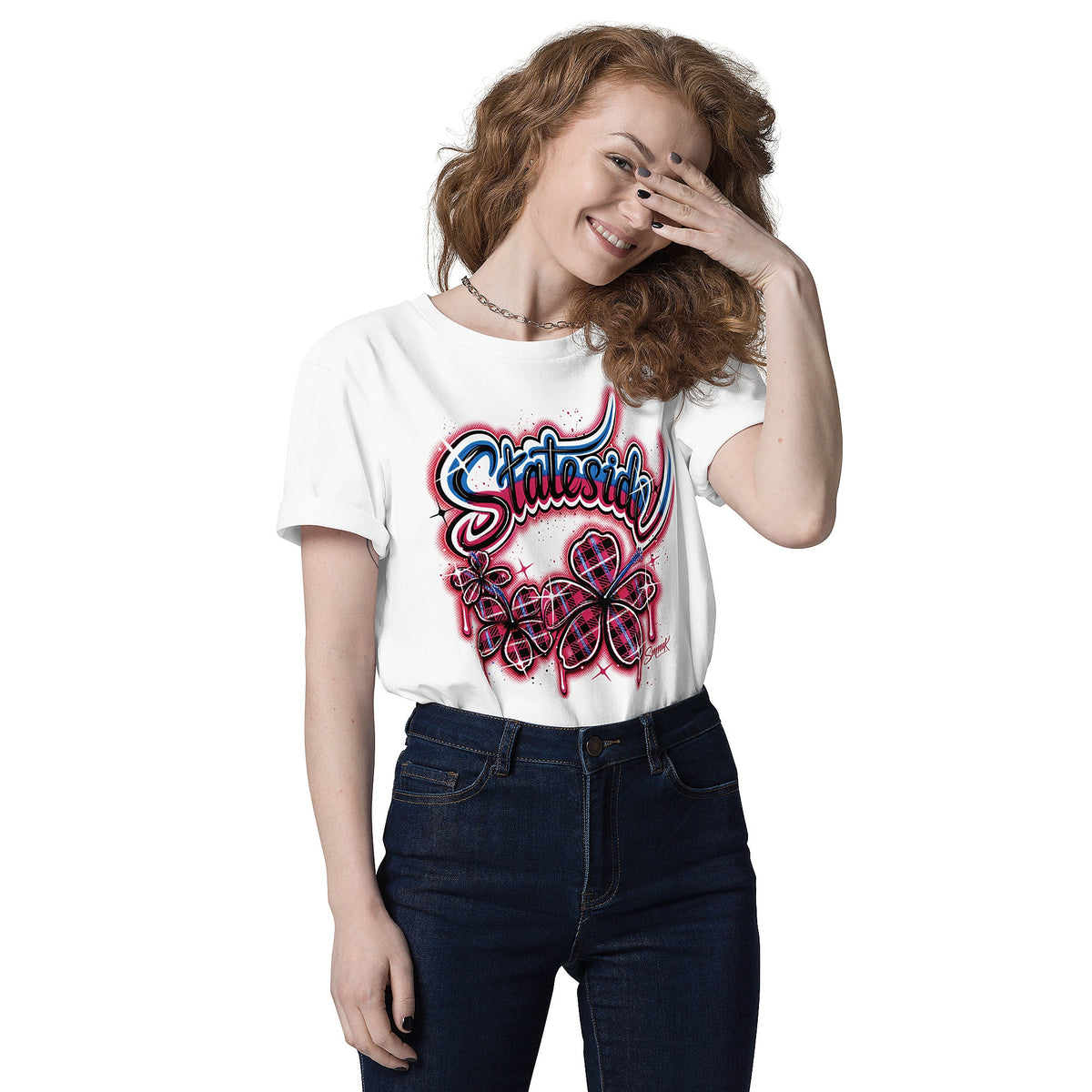 'Stateside 2' Graphic T-Shirt – Airbrushed Style Unisex Organic Cotton Tee