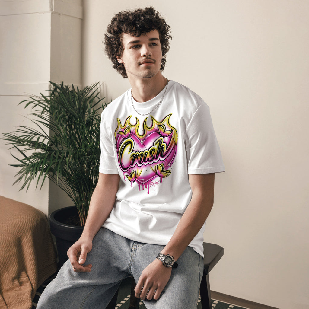 'Crush' Graphic T-Shirt – Airbrushed Style Unisex Organic Cotton Tee