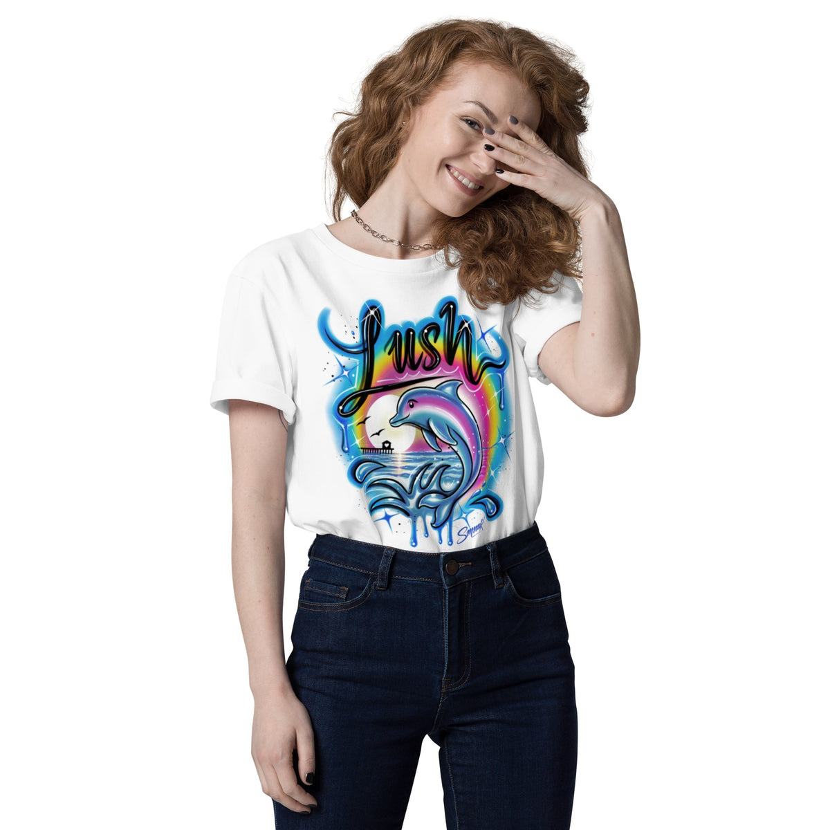 'Lush' Graphic T-Shirt – Airbrushed Style Unisex Organic Cotton Tee